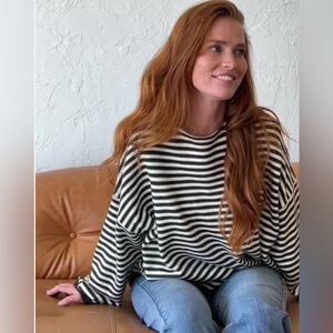 CJLA Wesley Sweater in Olive Stripe